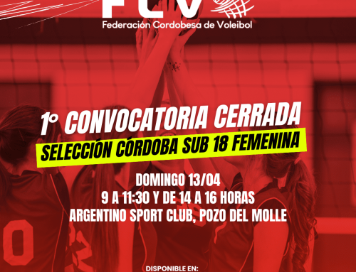 1∘ Convocatoria Cerrada Selección Cordobesa SUB18 FEM